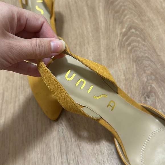 UNISA | Yellow Suede Slingback Heels - Picture 3 of 6